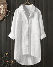 Stijlvolle Dames Blouse van Katoen en Linnen - Comfort en Elegantie