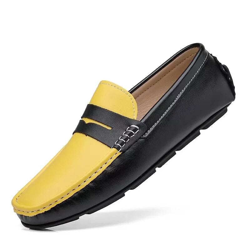 Lucary | Handgemaakte leren loafers voor heren in de kleur Geel voor heren in Smart-casual stijl ideaal voor de lente.