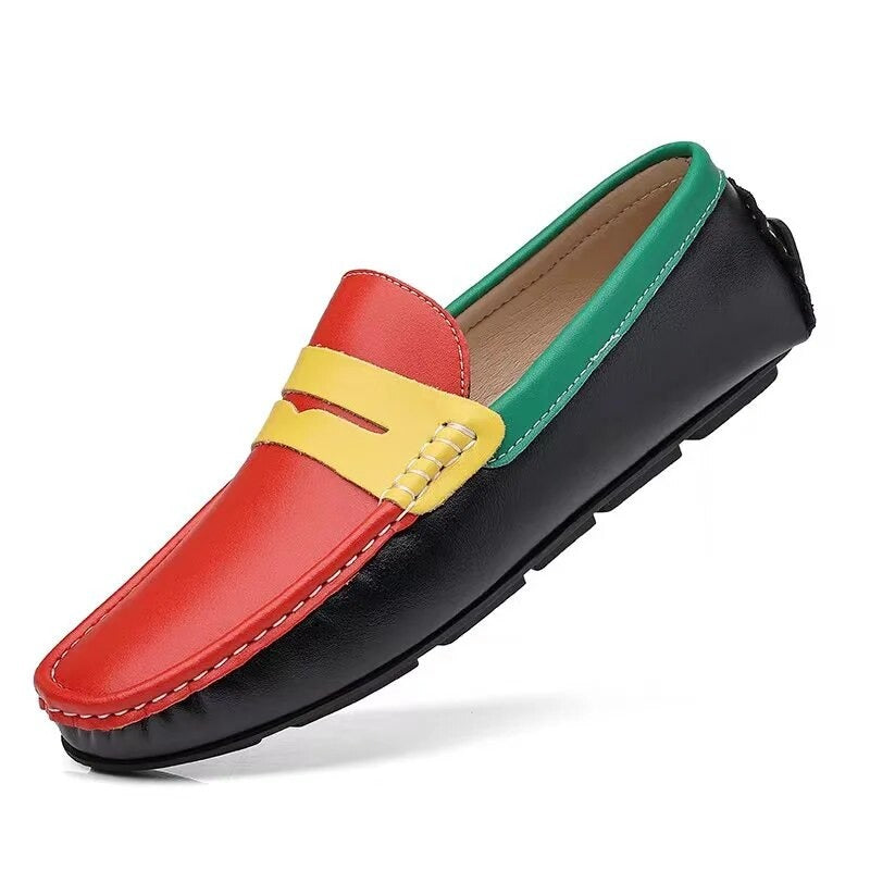 Lucary | Handgemaakte leren loafers voor heren in de kleur Rood voor heren in Smart-casual stijl ideaal voor de lente.
