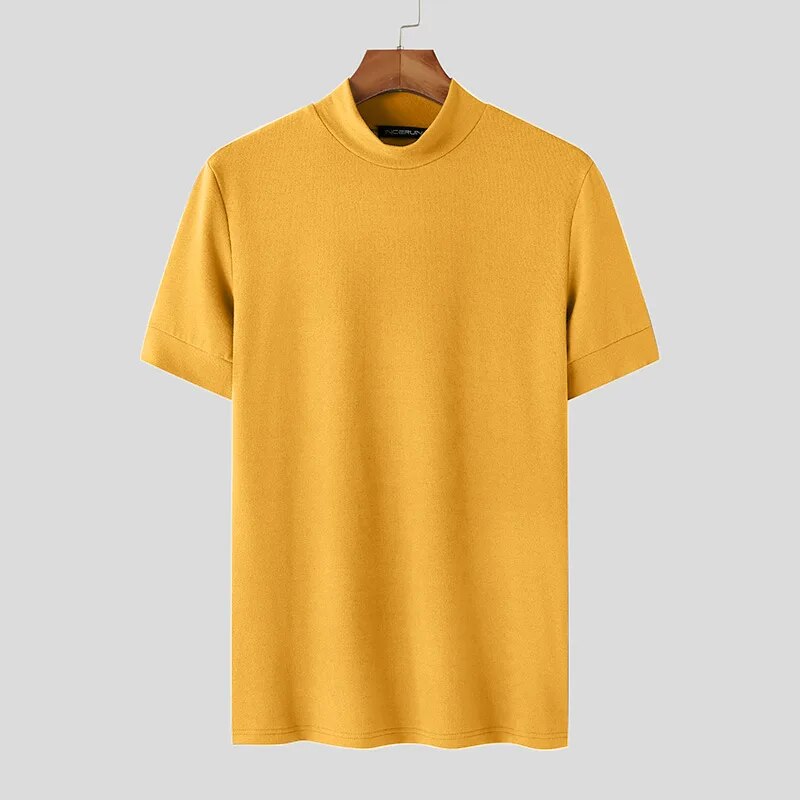Lucas | Coltrui T-shirt in zomerse stijl in de kleur Geel voor heren in stijl ideaal voor de zomer.