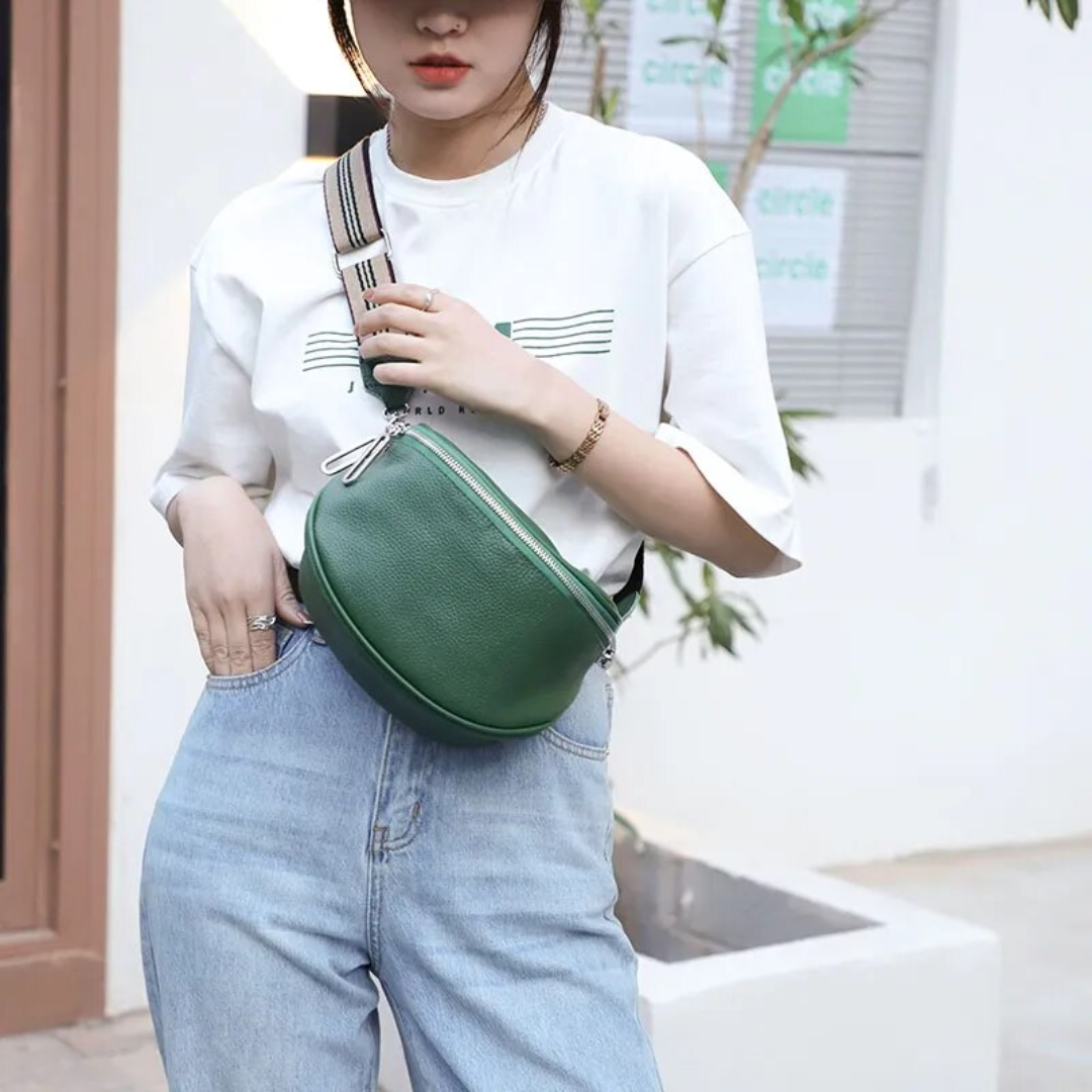 Lucy Leren Zadeltas | Schattig en trendy in de kleur Groen voor dames in stijl geschikt voor alle seizoenen.