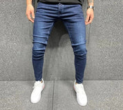 Luke | Slim fit spijkerbroek voor heren in de kleur Donkerblauw voor heren in Formal stijl ideaal voor de herfst.