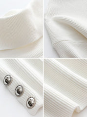 Lulu | Elegante trendy trui met hoge kraag in de kleur Wit voor dames in Casual stijl ideaal voor de herfst.