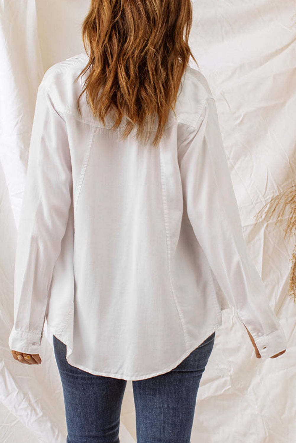 Luna | Long Sleeve Blouse in de kleur Wit voor dames in stijl ideaal voor de lente.