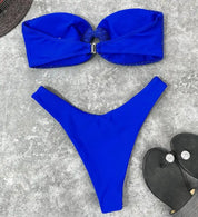Luna | Trendy & sexy strapless bikini in de kleur Zwart voor dames in Beach stijl ideaal voor de zomer.
