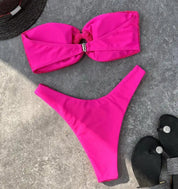 Luna | Trendy & sexy strapless bikini in de kleur Zwart voor dames in Beach stijl ideaal voor de zomer.