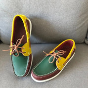 Luuk | Leren rubberen bootschoenen voor heren in de kleur Groen voor heren in stijl ideaal voor de lente.