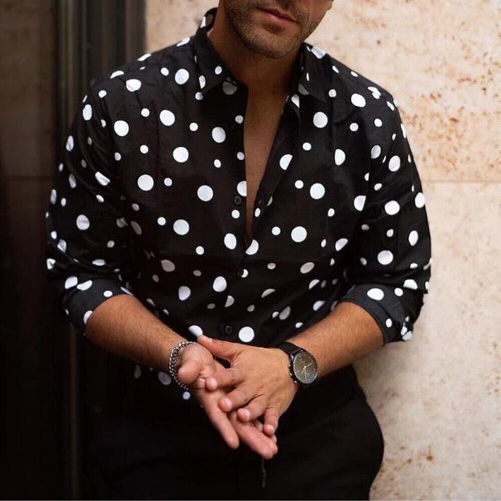 Maas | Gestippeld overhemd in de kleur Zwart voor heren in stijl ideaal voor de lente.