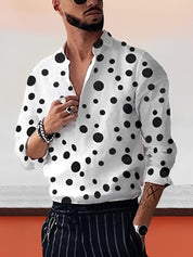 Maas | Gestippeld overhemd in de kleur Wit voor heren in stijl ideaal voor de lente.