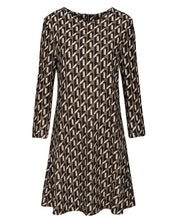 Marant | Elegante A-lijn jurk met ronde hals in de kleur Bruin voor dames in stijl ideaal voor de herfst.