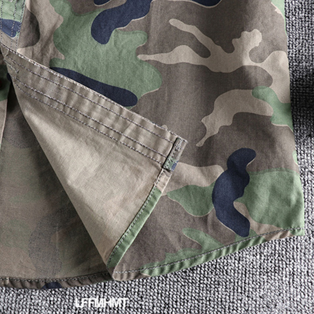 Marick | Herenhemd met camouflageprint in de kleur Khaki voor in stijl ideaal voor de herfst.