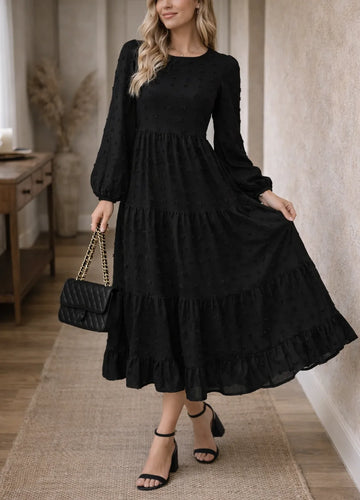 Midi jurk met tiered design