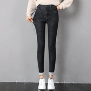 Marijke | Thermische dames jeans in de kleur Zwart/Grijs voor dames in stijl ideaal voor de winter