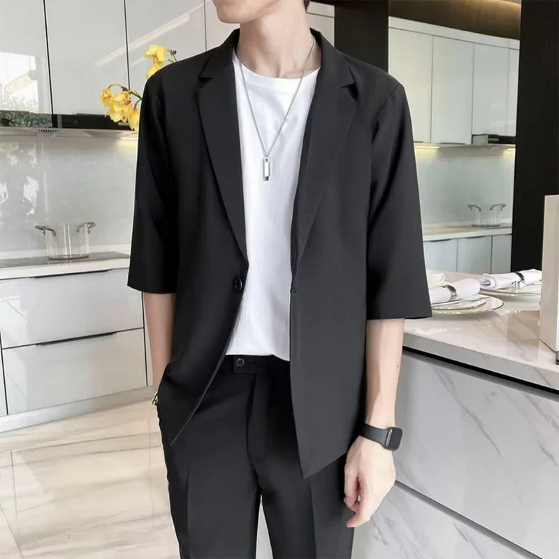 Martin | Stijlvolle smart-casual set in de kleur Zwart voor heren in Smart-casual stijl ideaal voor de zomer.