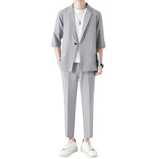 Martin | Stijlvolle smart-casual set in de kleur Grijs voor heren in Smart-casual stijl ideaal voor de zomer.