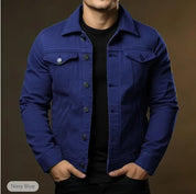 Mats | Zwart lichtgewicht heren spijkerjas in de kleur Donkerblauw voor heren in stijl ideaal voor de lente.