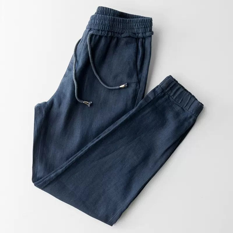 Matteo | Linnen broek in de kleur Blauw voor heren in stijl ideaal voor de zomer.