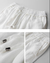 Matteo | Linnen broek in de kleur Wit voor heren in stijl ideaal voor de zomer.