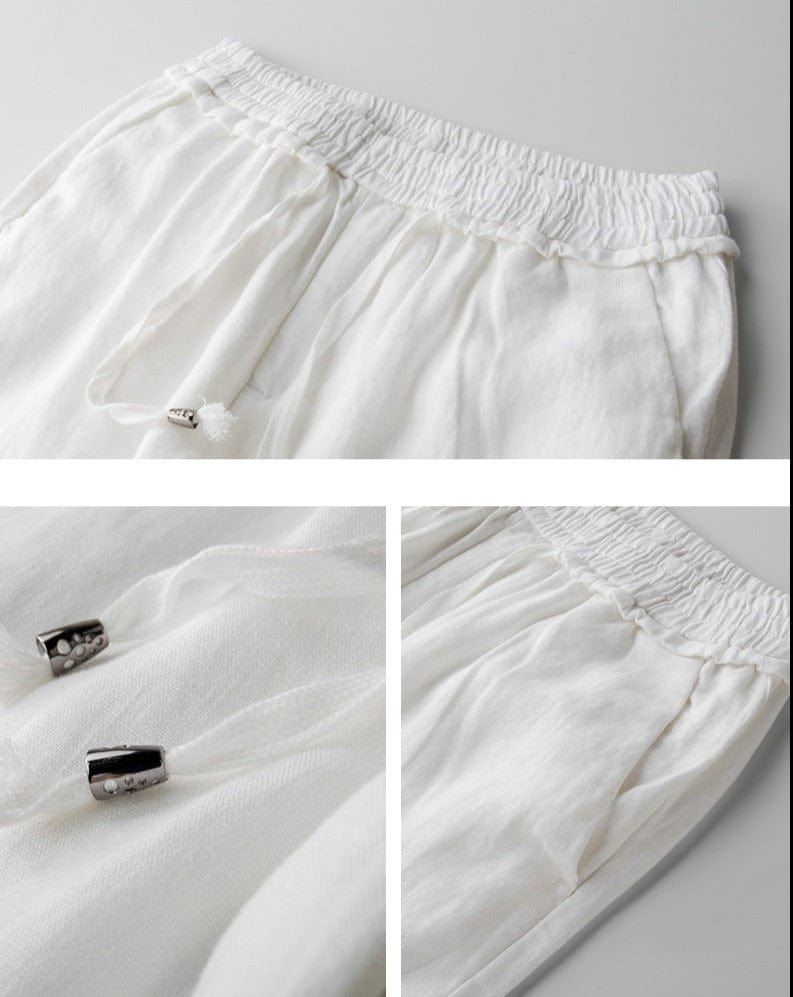 Matteo | Linnen broek in de kleur Wit voor heren in stijl ideaal voor de zomer.