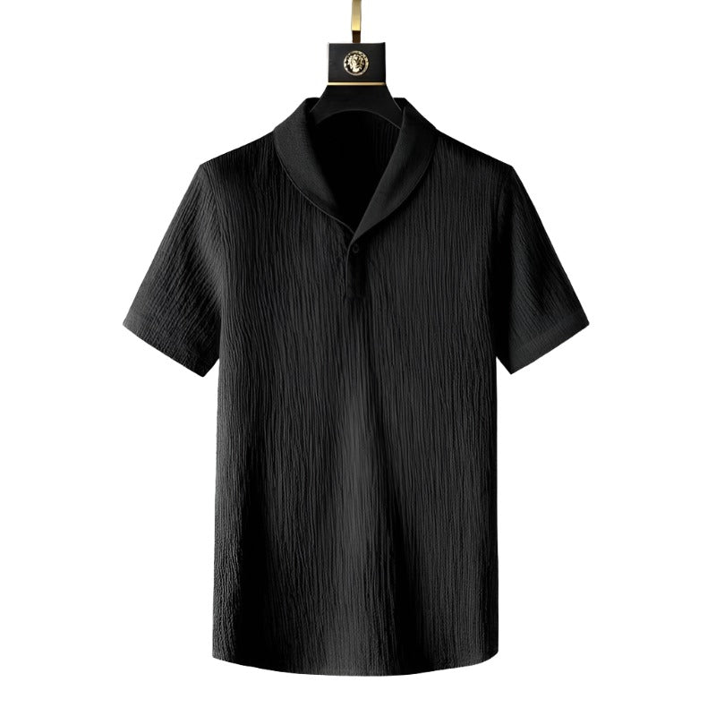 Matthijs | Katoenen polo & pantalon set in de kleur Zwart voor heren in Formal stijl ideaal voor de lente.