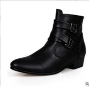 Maxime | Retro heren enkelboots met dubbele gespsluiting. in de kleur Zwart voor heren in stijl ideaal voor de herfst.