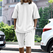 Mees | Oversized tweedelige zomerset heren in de kleur Wit voor heren in Streetwear stijl ideaal voor de zomer.