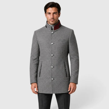 Formele heren trenchcoat met dubbele knoop