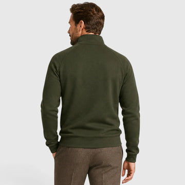 Zip-up fleece sweater met stand collar