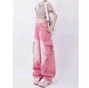 Neriah | Roze gewassen jeans in de kleur Roze voor dames in stijl ideaal voor de zomer.