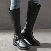 Nina | Dames mid-kalf laarzen met gesp in de kleur 35 voor dames in stijl ideaal voor de herfst.