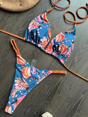 Nina | Kleurrijke & stijlvolle bikini in de kleur Bananen voor dames in Beach stijl ideaal voor de zomer.