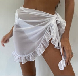 Nina | Leuke bikini cover-up pareo sjaal in de kleur Wit voor dames in Beach stijl ideaal voor de zomer.