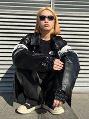 Nina | Nachthemel Straatracer Jas in de kleur Zwart voor dames in stijl ideaal voor de herfst.