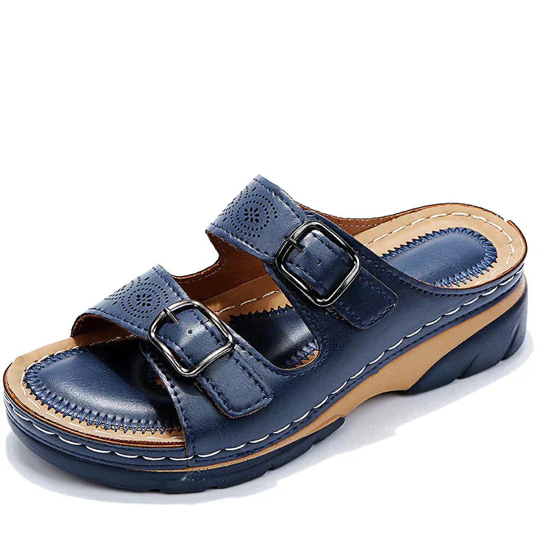 Noa | Comfortabele parel sandalen in de kleur Bruin voor dames in stijl ideaal voor de zomer.
