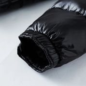 Noa | Glanzende pufferjack in de kleur Zwart voor heren in Outdoor stijl ideaal voor de winter