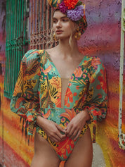 Noa | Kleurrijke & unieke boho bikini in de kleur High-Waist Bonita Bikini voor dames in Beach stijl ideaal voor de zomer.