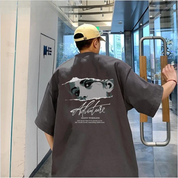 Noa | Nonchalant Katoenen T-shirt in de kleur Donkergrijs voor heren in stijl ideaal voor de zomer.