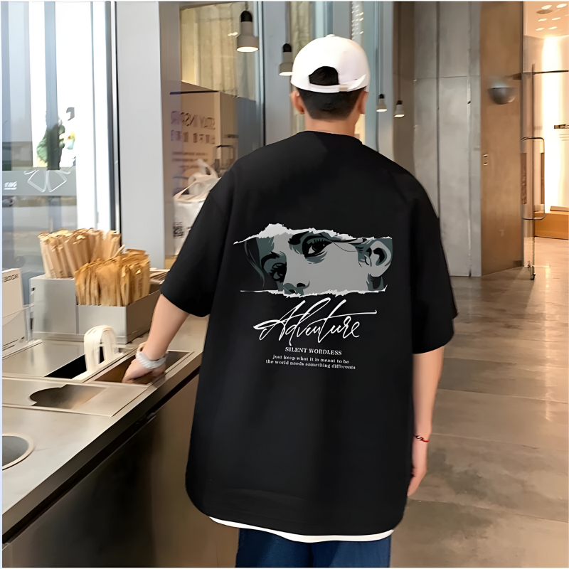 Noa | Nonchalant Katoenen T-shirt in de kleur Zwart voor heren in stijl ideaal voor de zomer.