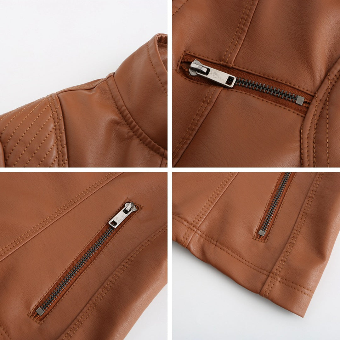 Noa | Stijlvolle leren jas in de kleur Zwart voor dames in stijl ideaal voor de herfst.