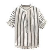 Noah | Gestreept zomeroverhemd voor casual look in de kleur Wit voor heren in Streetwear stijl ideaal voor de lente.