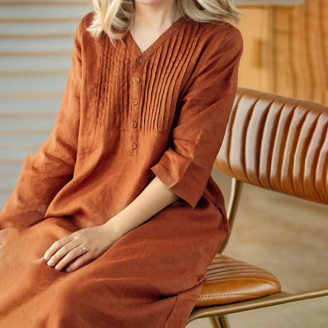 Noor | Stijlvolle Winterjurk in de kleur Beige voor dames in stijl ideaal voor de winter