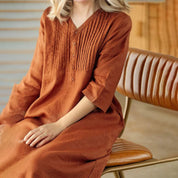 Noor | Stijlvolle Winterjurk in de kleur Beige voor dames in stijl ideaal voor de winter