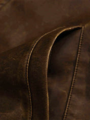 Olivia | Diep Gewassen Leren Jas in de kleur Koffie voor dames in stijl ideaal voor de herfst.