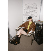 Olivia | Diep Gewassen Leren Jas in de kleur Koffie voor dames in stijl ideaal voor de herfst.