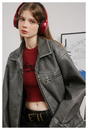 Olivia | Diep Gewassen Leren Jas in de kleur Koffie voor dames in stijl ideaal voor de herfst.