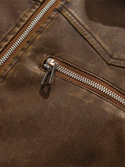 Olivia | Diep Gewassen Leren Jas in de kleur Koffie voor dames in stijl ideaal voor de herfst.