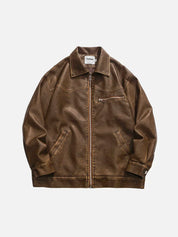 Olivia | Diep Gewassen Leren Jas in de kleur Koffie voor dames in stijl ideaal voor de herfst.