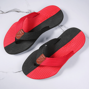 Orthopdische comfortabele teenslippers in de kleur Rood/Zwart voor dames in Beach stijl ideaal voor de zomer.