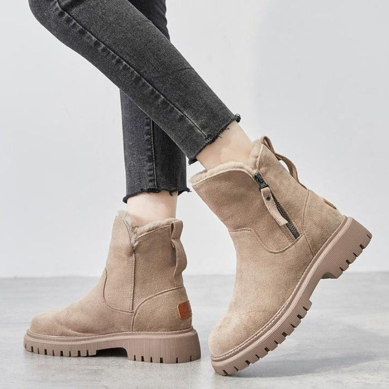 Orthopedische dames stabiele snowboots in de kleur Beige voor dames in stijl ideaal voor de herfst.