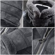 Patrick | Heren sherpa rand bomberjack in de kleur Grijs voor heren in Lounge stijl ideaal voor de winter